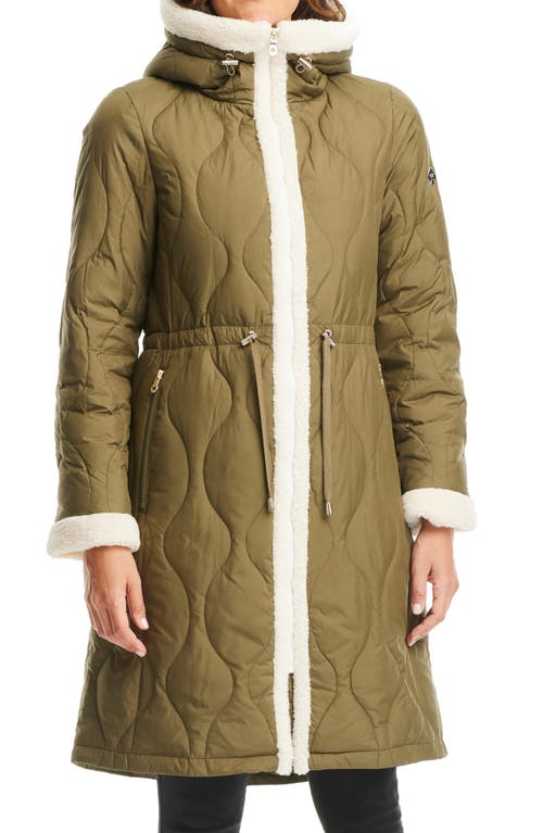 Kate spade new york faux fur trim hooded puffer coat online