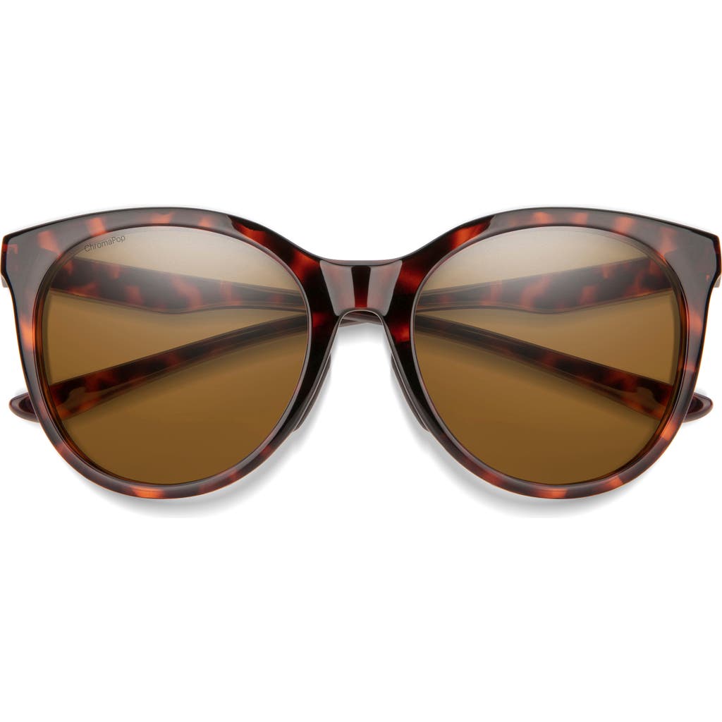Smith Bayside 55mm Polarized Mirrored Round Sunglasses In Brown