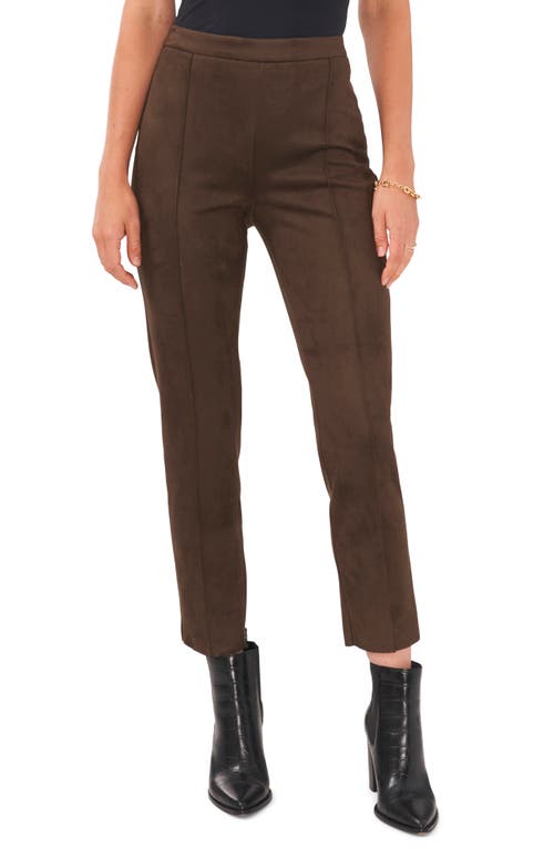 Vince Camuto Pintuck Faux Suede Leggings in French Roast