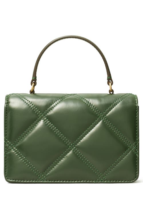 Shop Tory Burch Kira Diamond Quilted Leather Crossbody Bag In Fir Tree