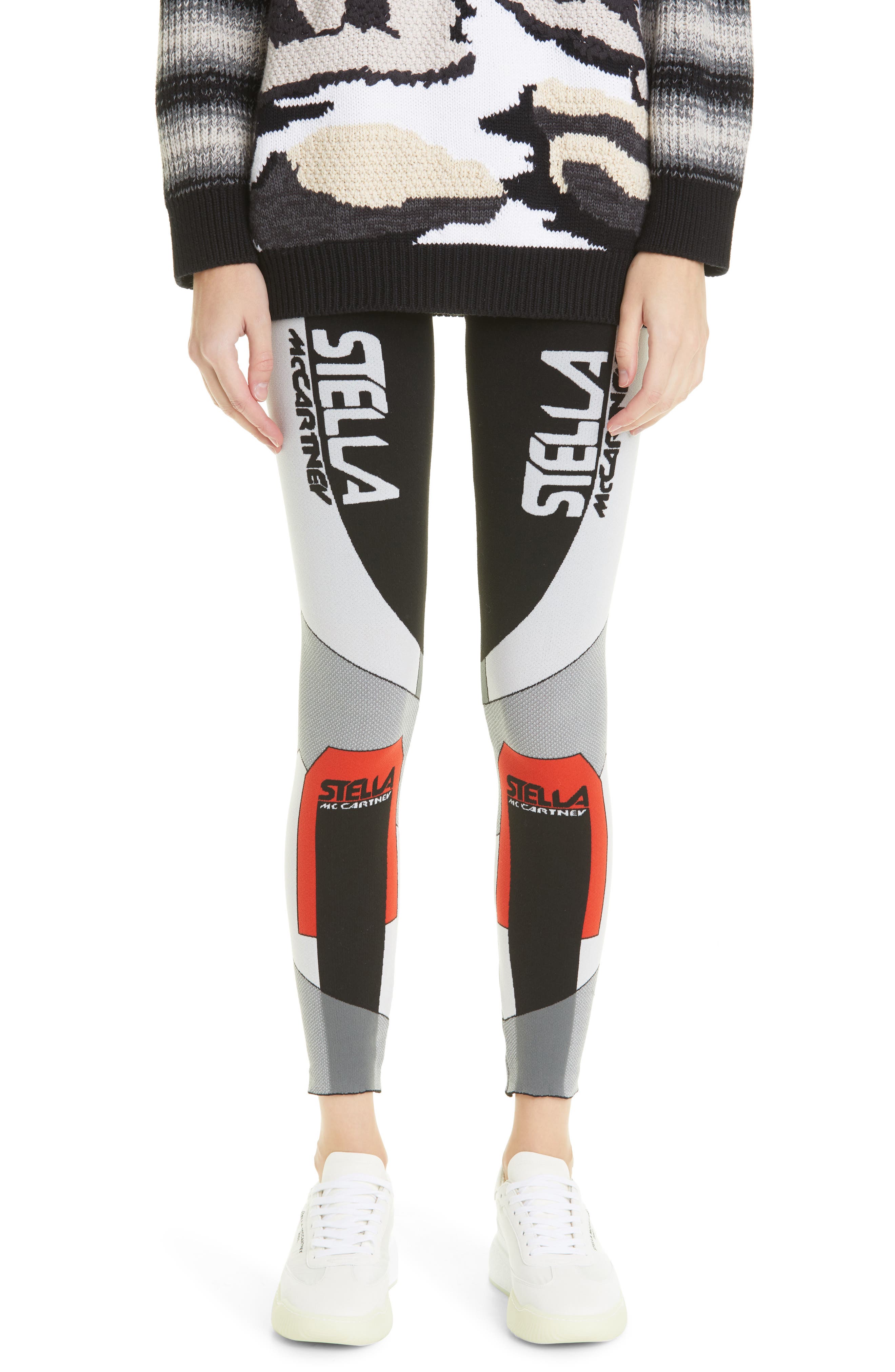 Stella McCartney Logo Sport Leggings in Black at Nordstrom, Size 10 Us