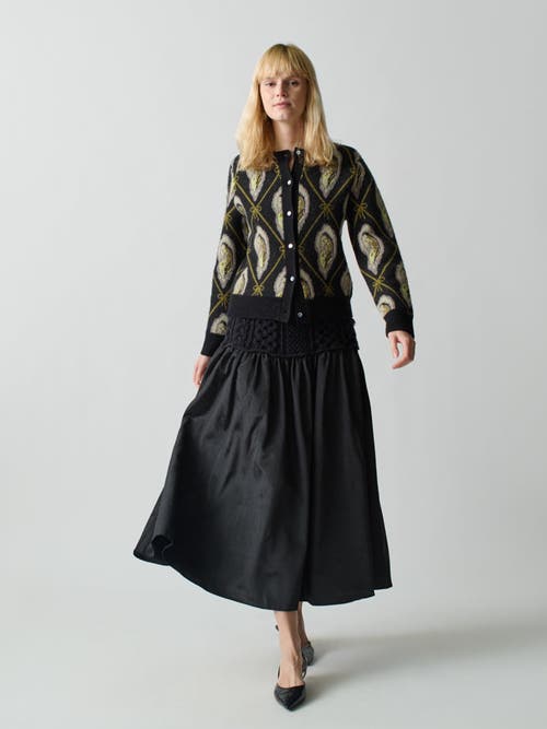 LINGUA FRANCA LINGUA FRANCA MEKAS KNIT COMBO DROP WAIST SKIRT 