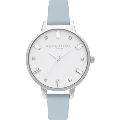 Olivia Burton Bejewelled Faux Leather Strap Watch,