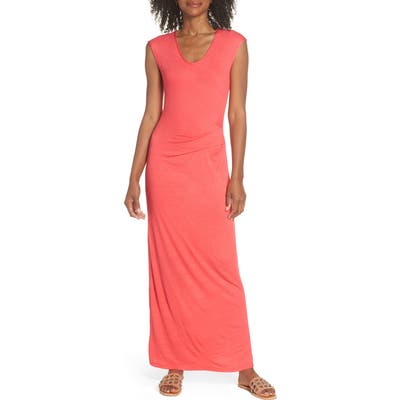 Fraiche By J Ruched Jersey Maxi Dress, Pink