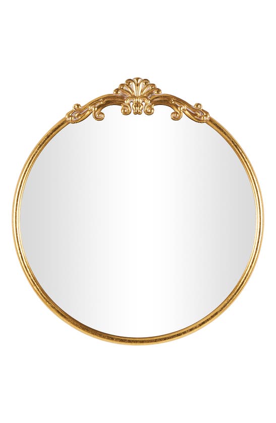 Vivian Lune Home Ornate Circle Wall Mirror In Gold