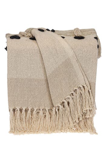 Parkland Collection Inca Fringe Throw Blanket In Beige