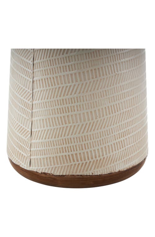 Ginger Birch Studio Two-tone Rattan Vase In Light Brown