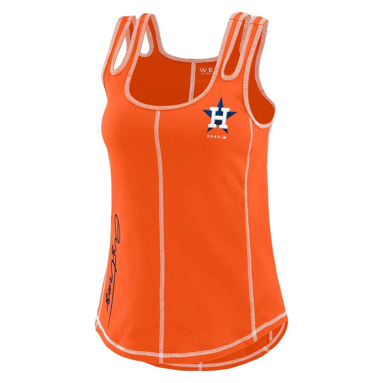 Shop Wear By Erin Andrews Orange Houston Astros Contrast Stitch Tank Top