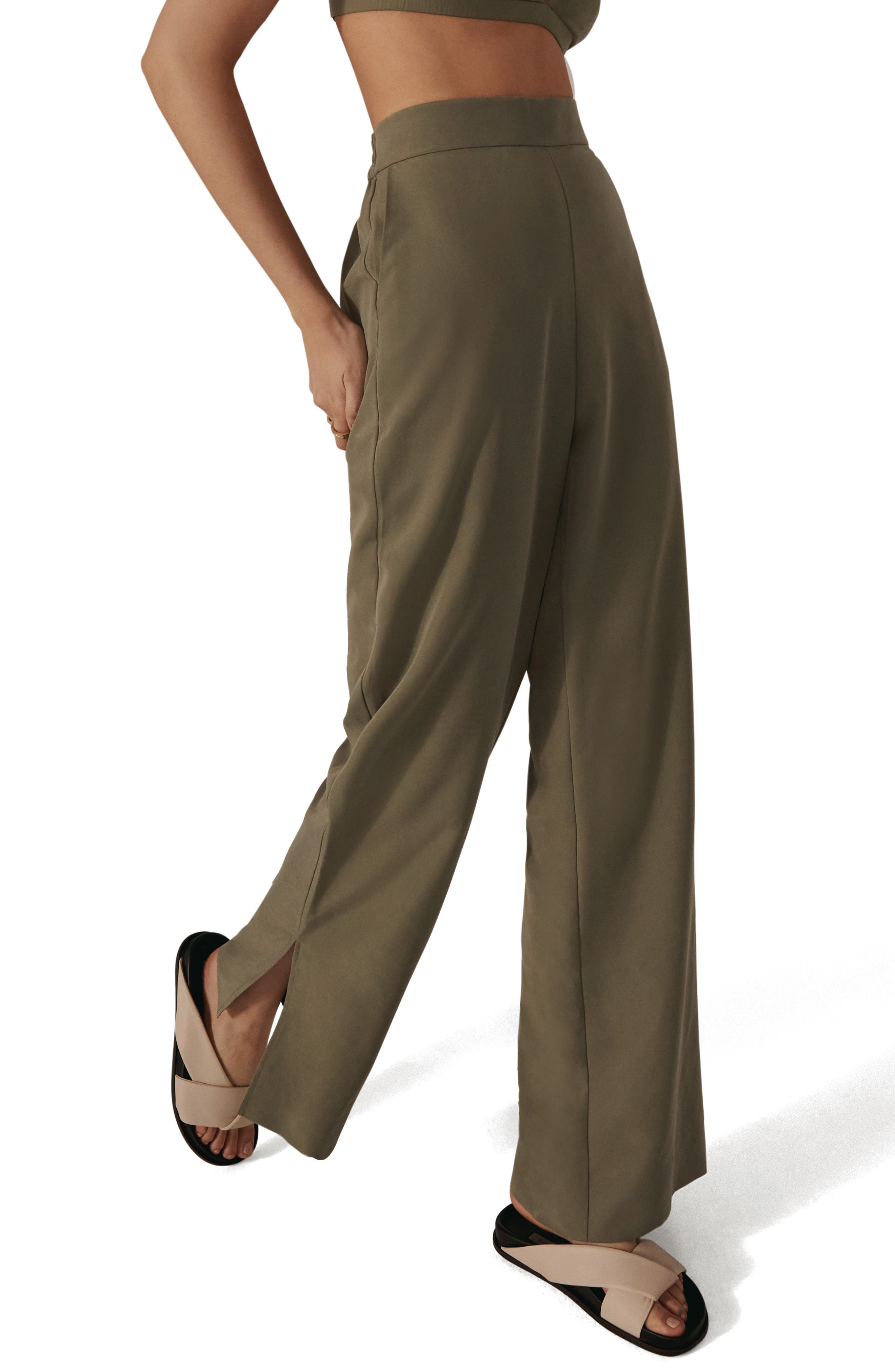 olive green dress pants womens