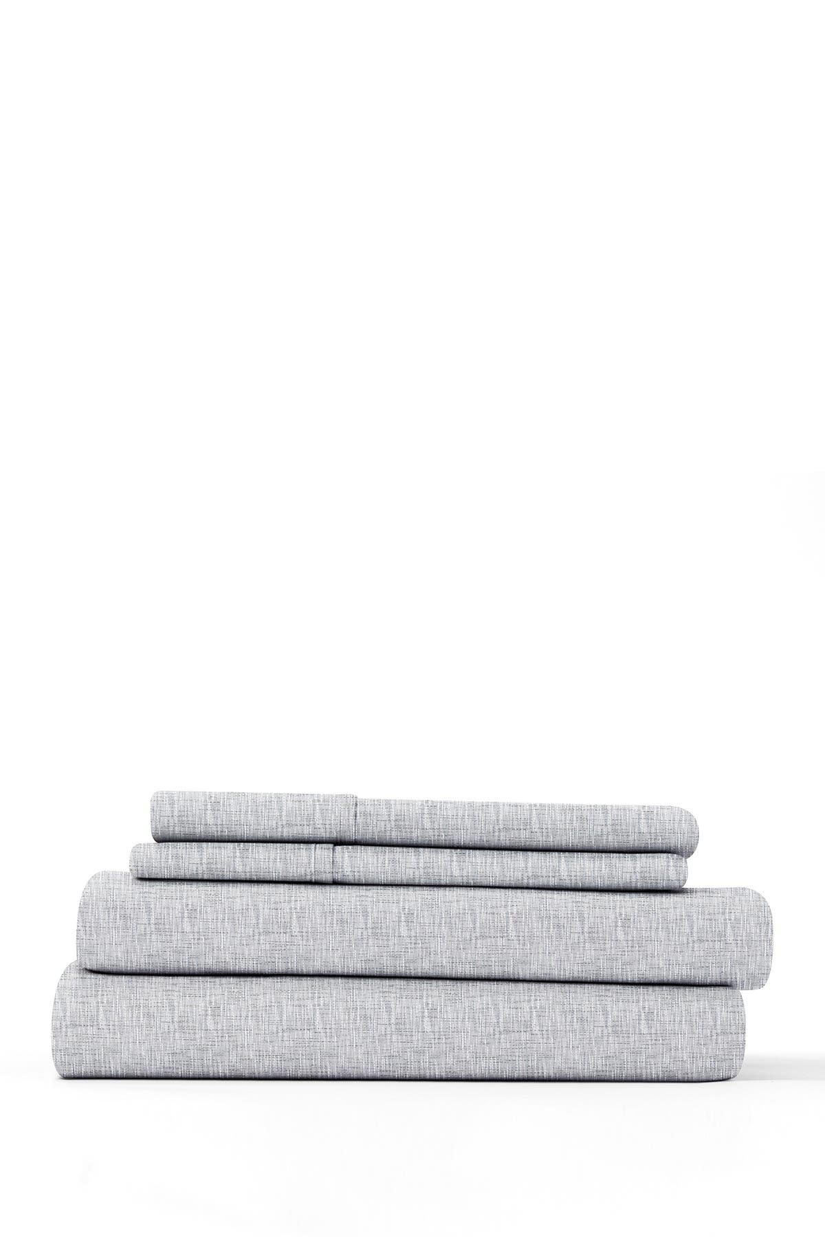 Ienjoy Home Home Collection Premium Ultra Soft Chambray Style Pattern 4-piece Bed Sheets Set In Light/pastel Grey