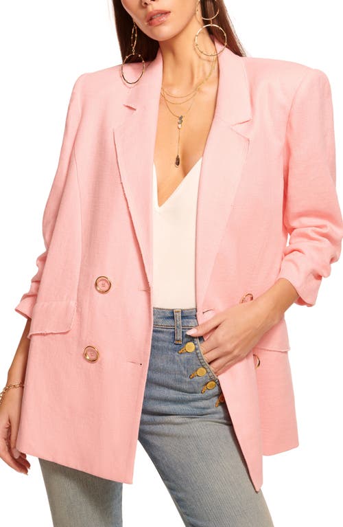 Gianni Double Breasted Blazer in Pink Tulip