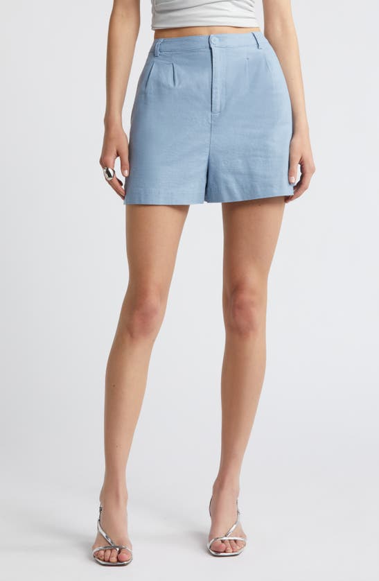 OPEN EDIT OPEN EDIT HIGH WAIST LINEN BLEND SHORTS 