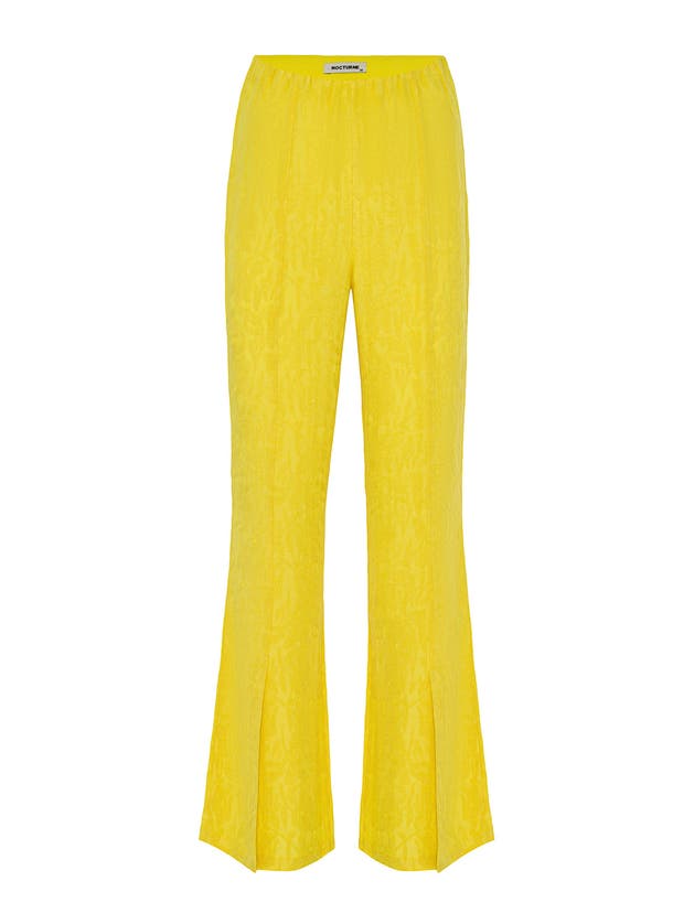 Shop Nocturne Jacquard Flare Pants In Yellow