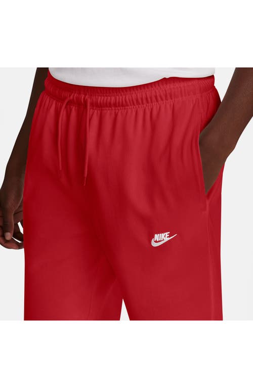 Shop Nike Club Knit Joggers In University Red/white