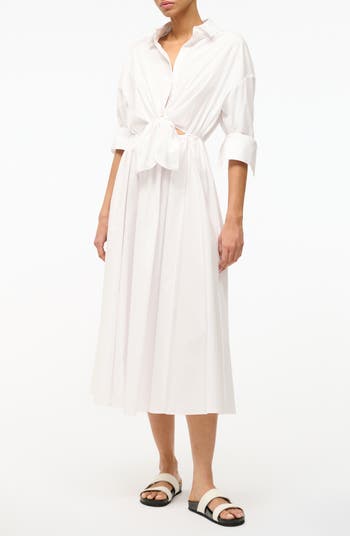 STAUD Lisa Stretch Cotton Shirtdress | Nordstrom