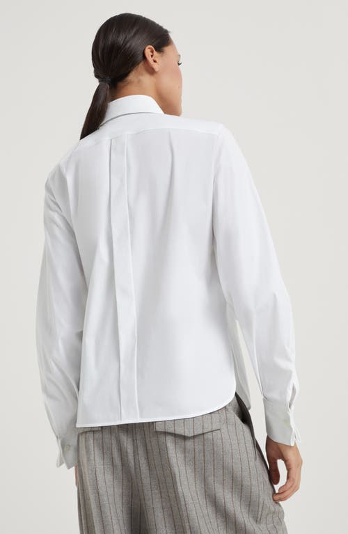 Shop Brunello Cucinelli Stretch Poplin Shirt In White