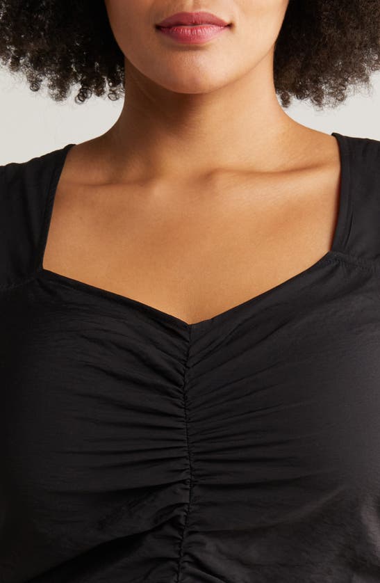 Chelsea28 Ruched High-low Maxi Dress In Black