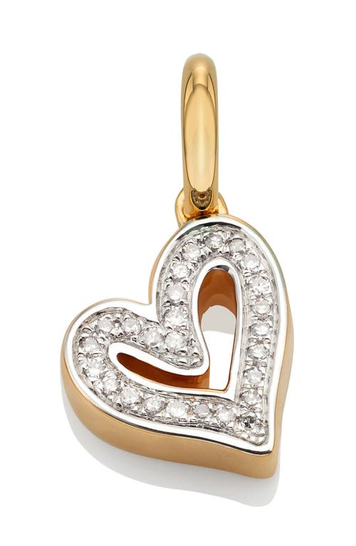 Monica Vinader Alphabet Heart Diamond Pendant Charm in Yellow Gold