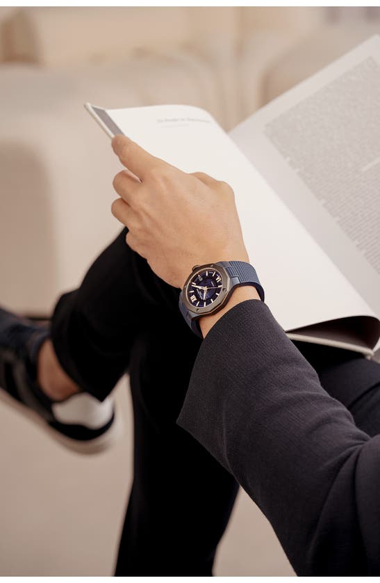 Baume & Mercier Men's Riviera 10769 Stainless Steel, Canvas & Rubber Strap Watch/42mm In Smoked Blue Sapphire