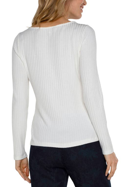 Liverpool Los Angeles Rib Boat Neck Top In Snow