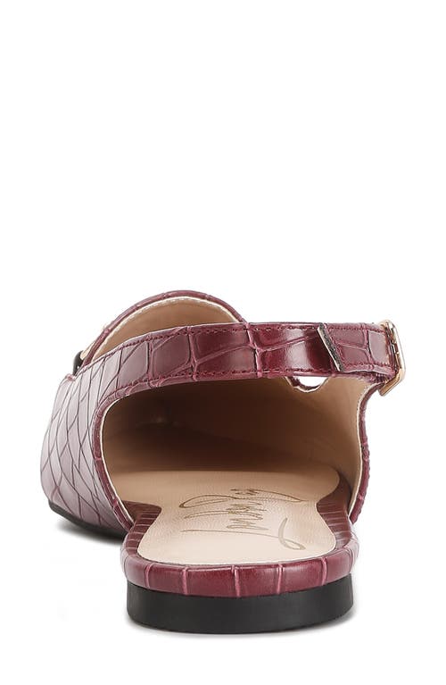 London Rag Trempe Croc Slingback Flat Sandals In Burgundy