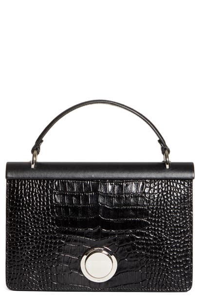 GIAMBATTISTA VALLI CROC EMBOSSED CALFSKIN LEATHER TOP HANDLE BAG,19FWPVVEBV18