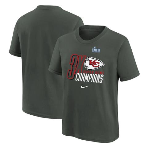 Men's Kansas City Chiefs Anthracite Three-Time Super Bowl Champions T-Shirt