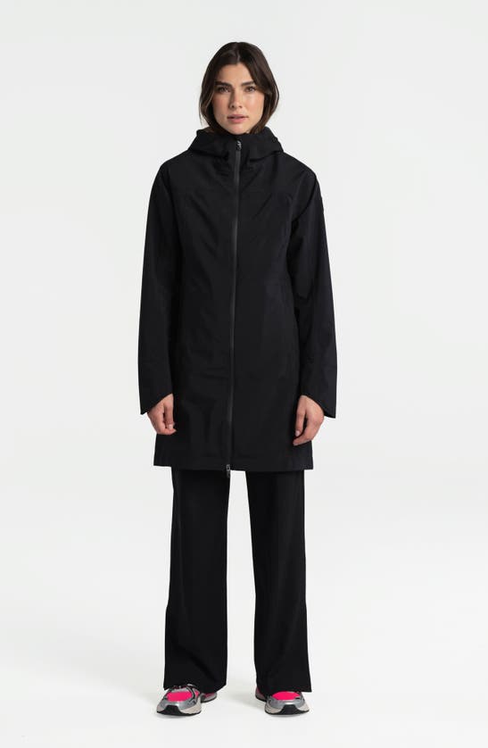 Shop Lole Element Hooded Waterproof Raincoat In Black Beauty