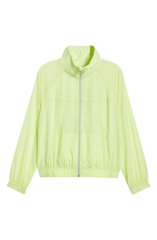 Shop Zella Expression Sheer Jacket In Green Finch