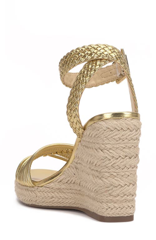 Shop Jessica Simpson Talise Ankle Strap Espadrille Platform Wedge Sandal In Gold