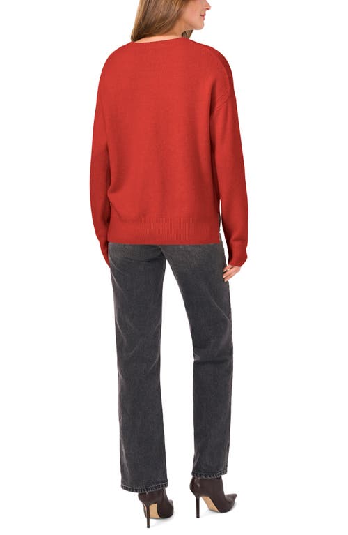 Shop Vince Camuto Cropped Crewneck Sweater In Rust