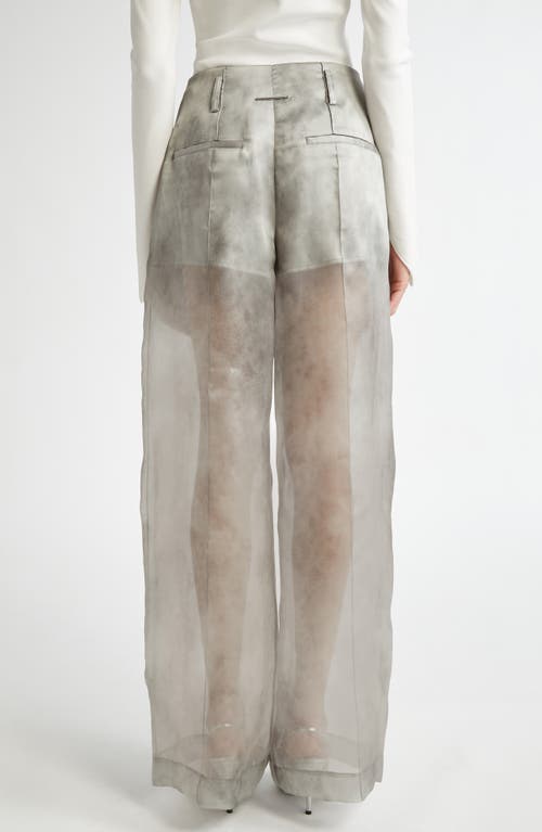 Shop Grace Ling Fog Silk Trousers In Fog Grey