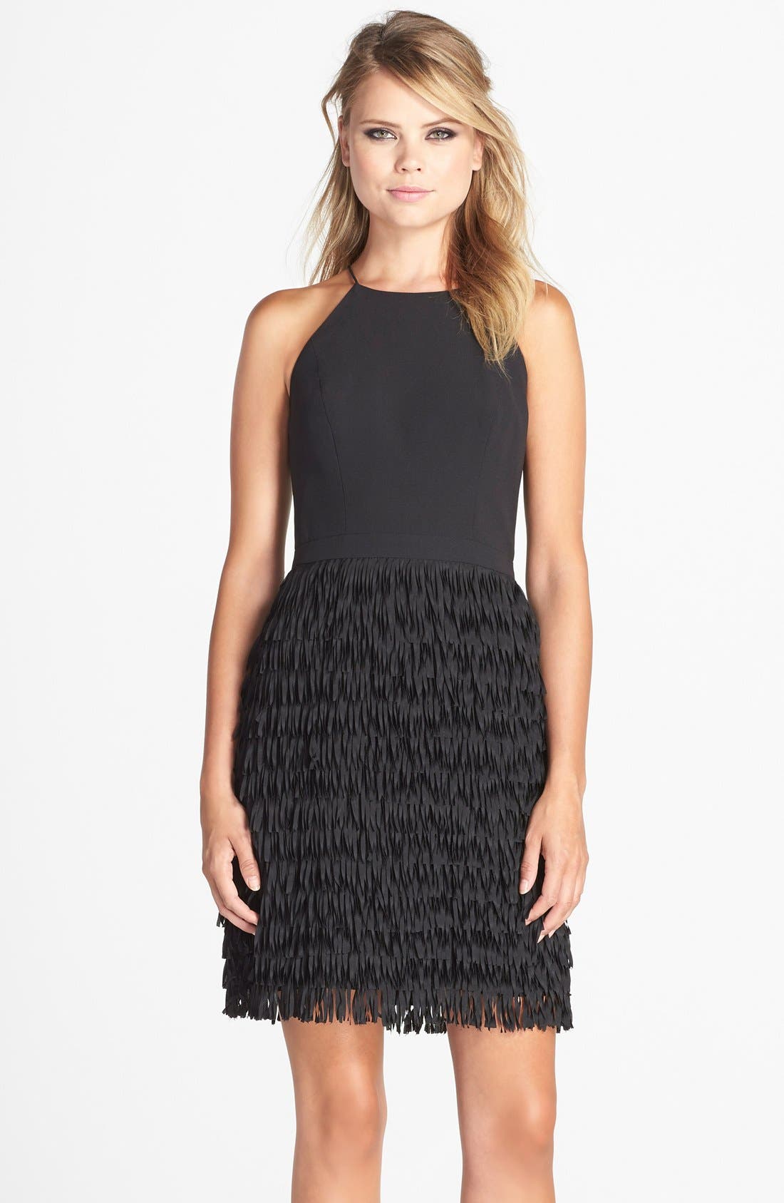 Aidan by Aidan Mattox Halter Fringe Dress Nordstrom