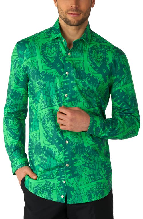 OppoSuits The Joker Stretch Button-Up Shirt Green at Nordstrom,