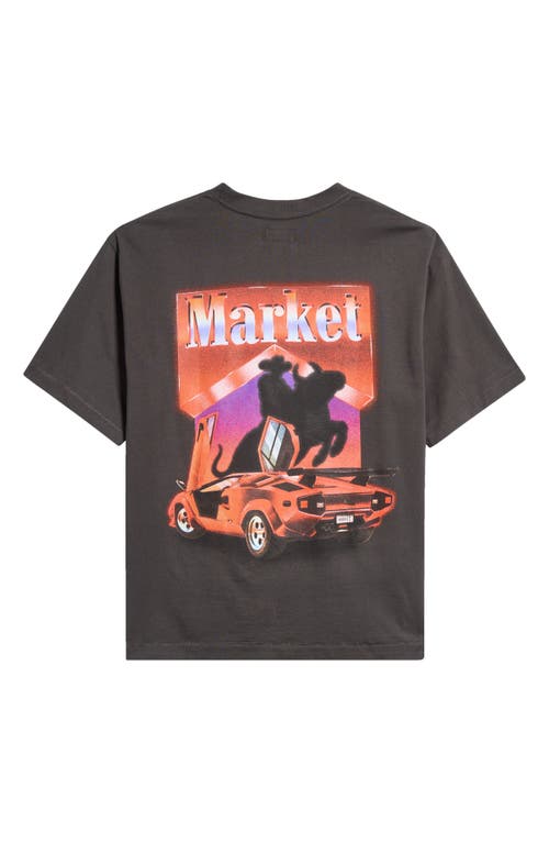 Shop Market Bullrider Relaxed Graphic T-shirt In Washed-black