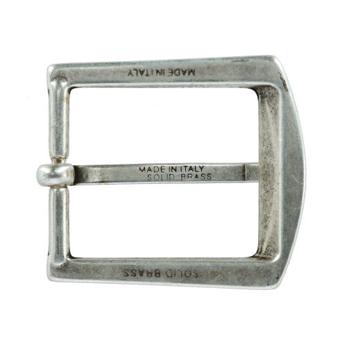 Trafalgar 32mm Square Bubble Edge Solid Brass Harness Belt Buckle In Antique Silver