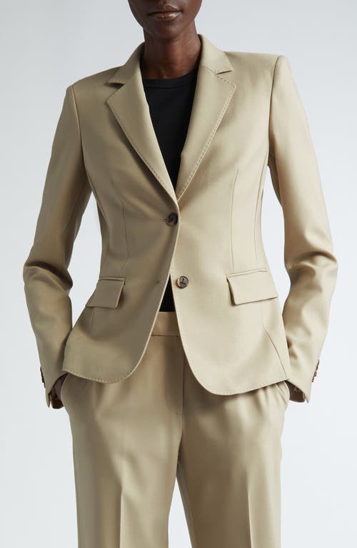 Fitted Stretch Wool Blazer in Plaster