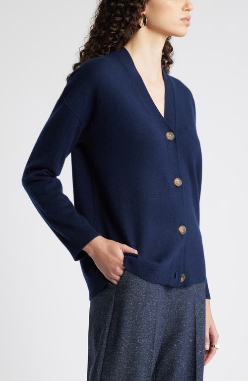 Shop Nordstrom Cashmere Drop Shoulder Cardigan In Navy Night