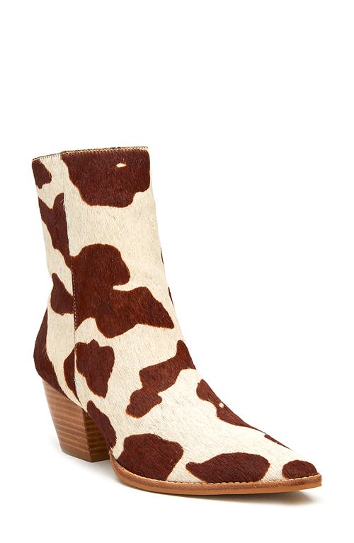 Matisse Caty Western Pointed Toe Bootie in Brown/White Calf Hair