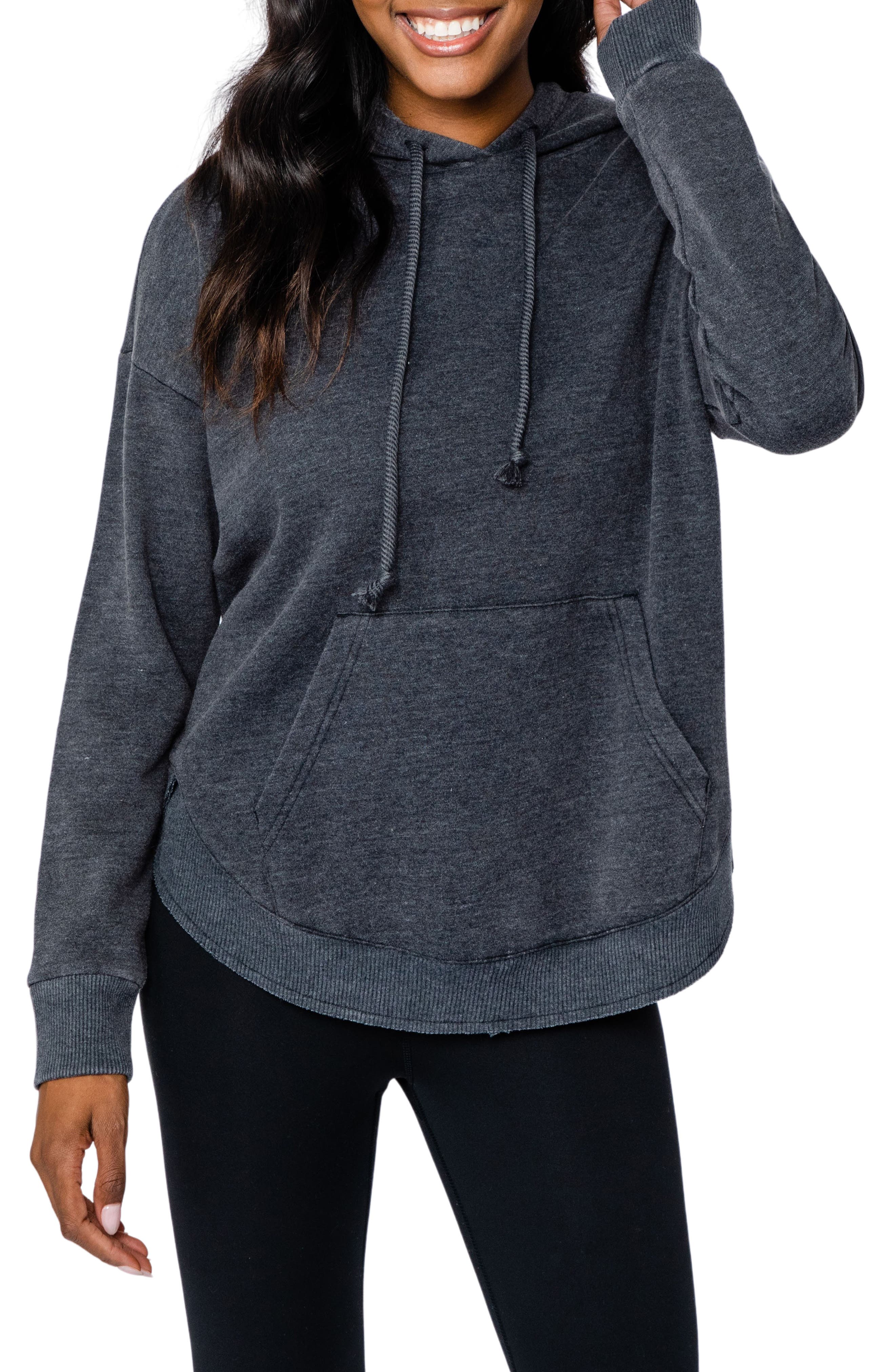 fashion-hoodies Donna Plus Size Brushed Tech Stretch Popover Hood Essentials 