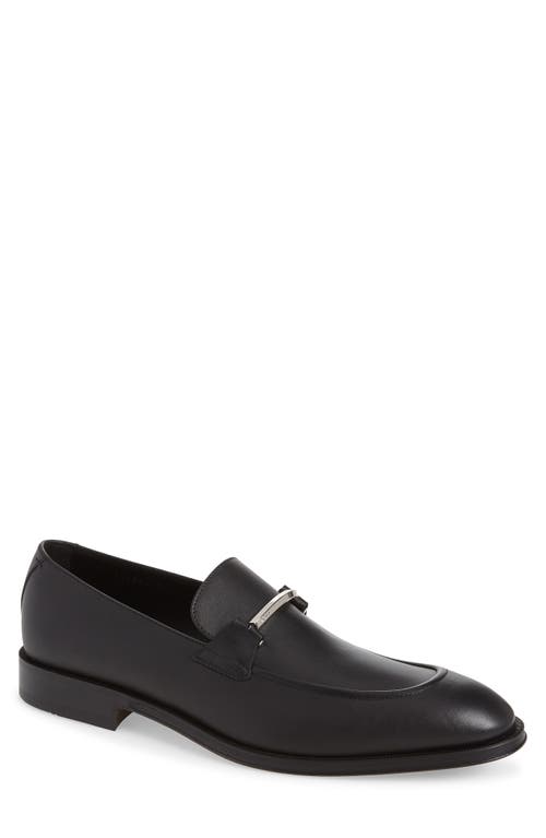 Shop Hugo Boss Boss Derrek Apron Toe Bit Loafer In Black