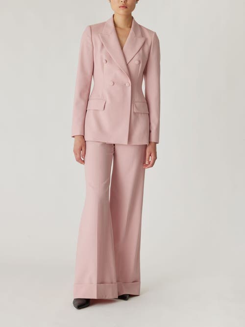 Shop Rebecca Taylor Calvary Twill Double Breasted Blazer In Calamine Pink