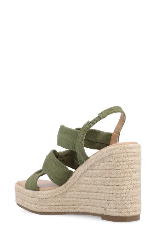 Shop Journee Collection Tru Comfort Santorynn Platform Wedge Espadrille Sandal In Olive