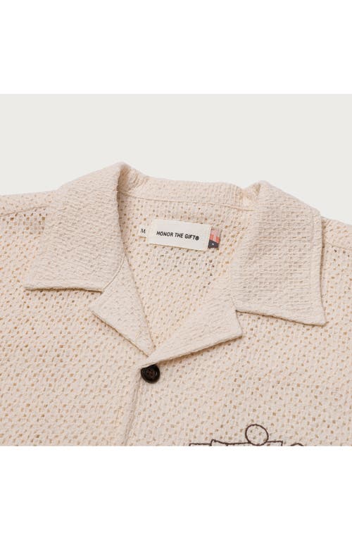 Shop Honor The Gift Sounds Novelty Woven Camp Shirt In Cream