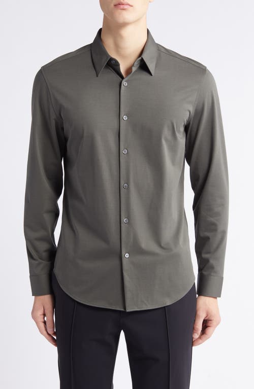 THEORY THEORY SYLVAIN ND STRUCTURE KNIT BUTTON-UP SHIRT