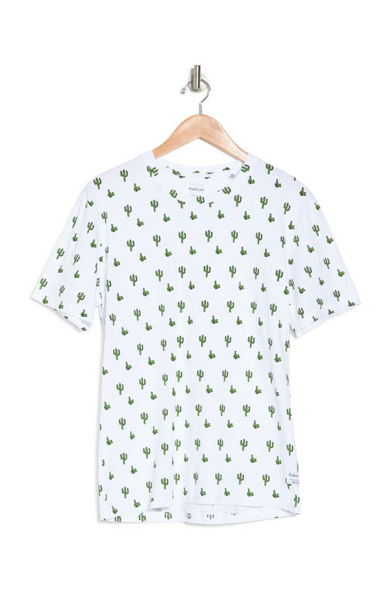 Public Art Cactus Party T-shirt In White