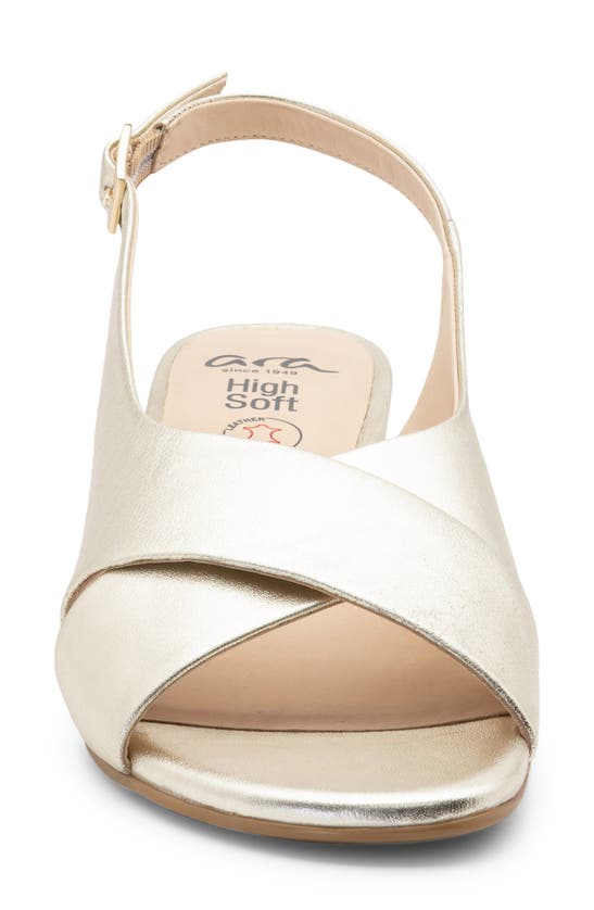 Ara Petunia Slingback Sandal In Platinum Metallic Calf
