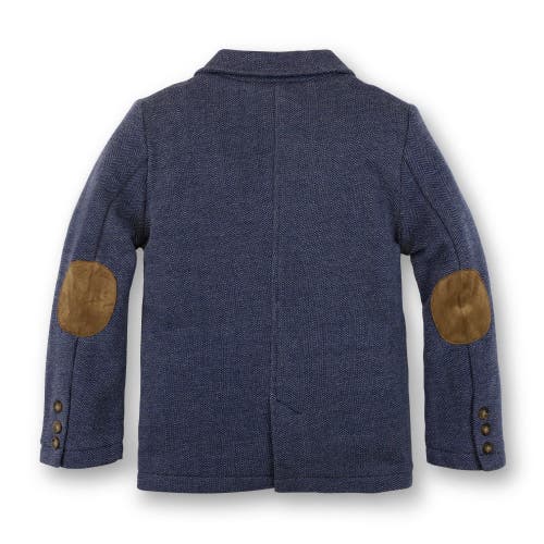 Shop Hope & Henry Boys' Fleece Blazer, Toddler In Navy Herringbone