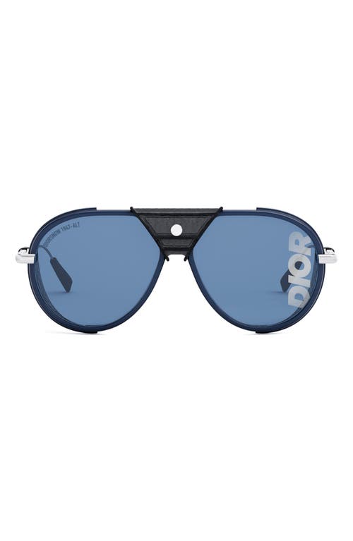 DIOR 57mm Aviator Sunglasses in Blue