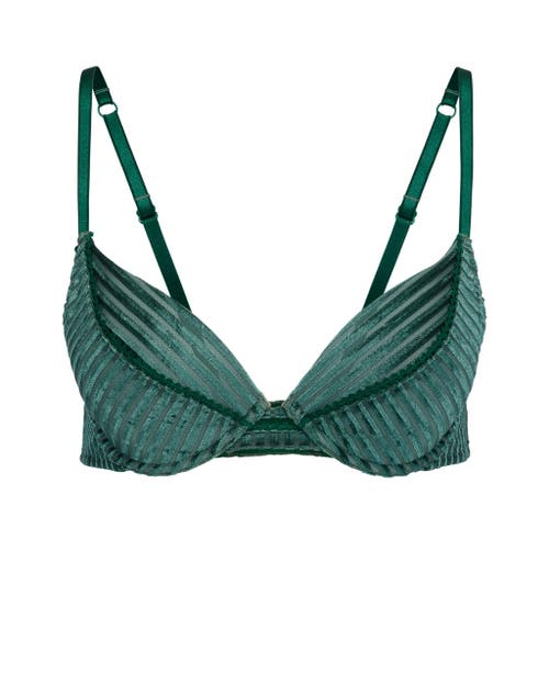 Adore Me Evie Push Up Plunge Bra In Dark Green